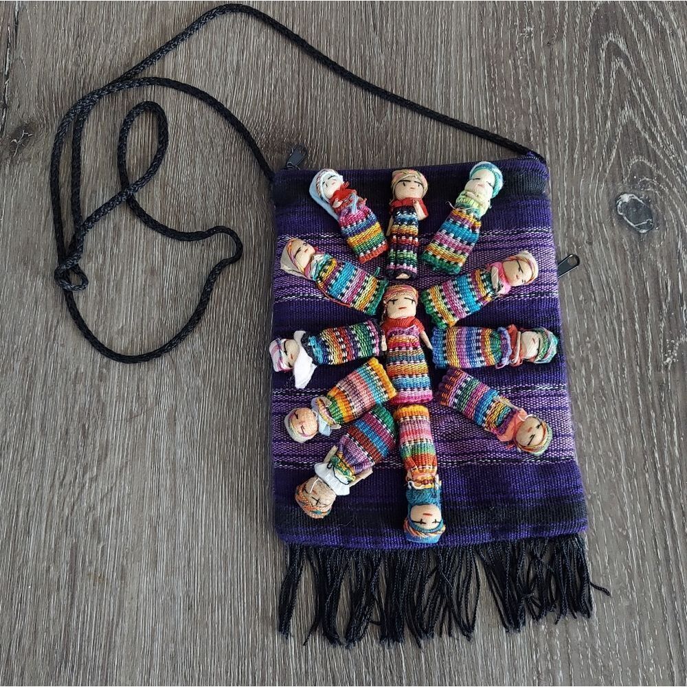 Handmade Guatemalan Worry Doll Crossbody Purse